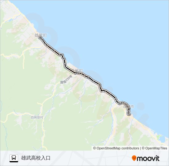 雄武線 バスの路線図