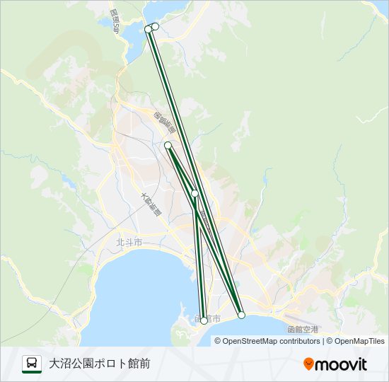 函館空港大沼線 Bus Line Map