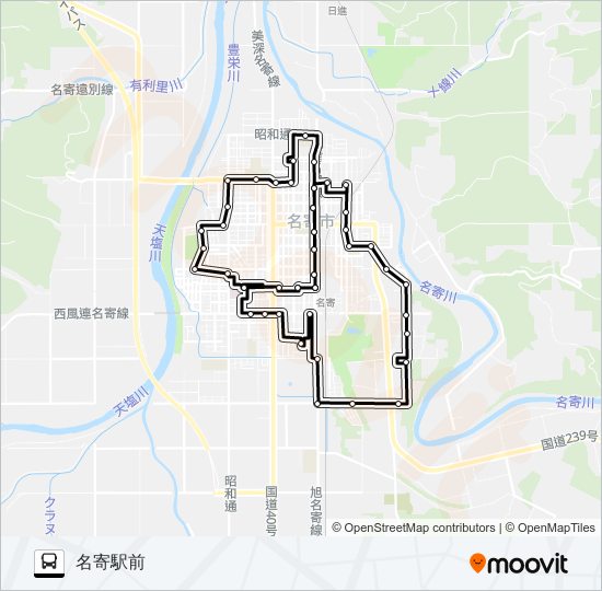 東西まわり バスの路線図