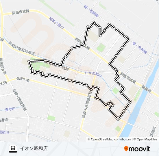 循環バスぐるっと Bus Line Map