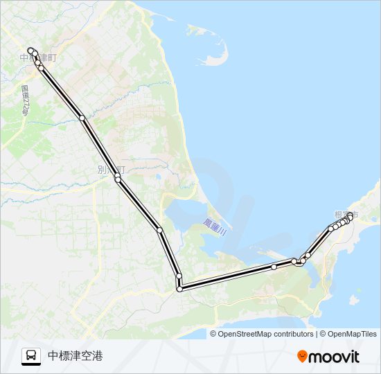 中標津空港線 バスの路線図