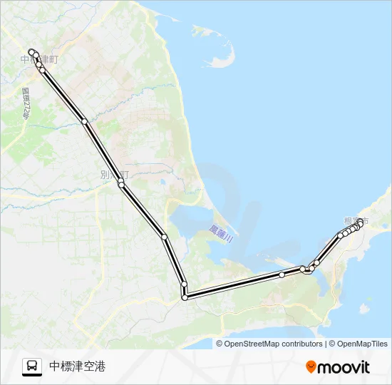 中標津空港線 バスの路線図