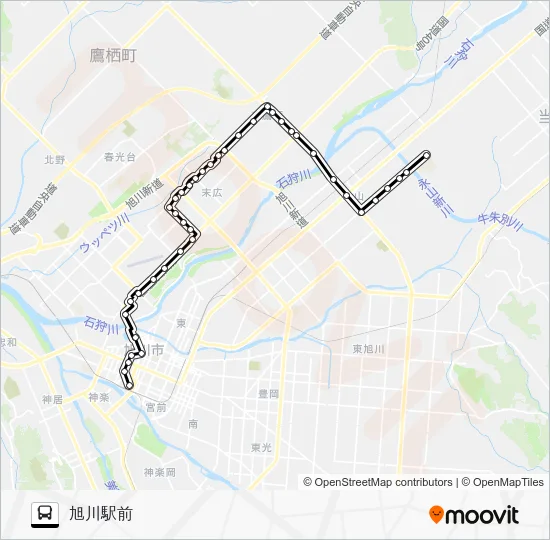 １９番 Bus Line Map