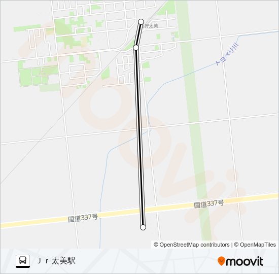 西当別道の駅線 バスの路線図