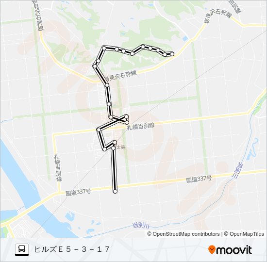 西当別道の駅線 バスの路線図