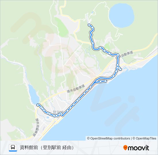 資料館前 バスの路線図