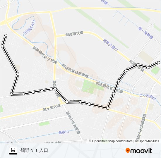 イオン鶴野線 バスの路線図