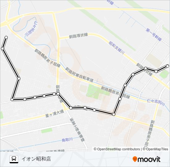 イオン鶴野線 バスの路線図
