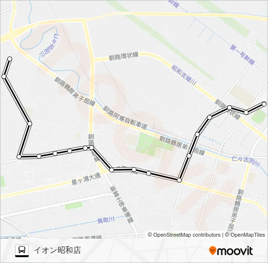 イオン鶴野線 Bus Line Map