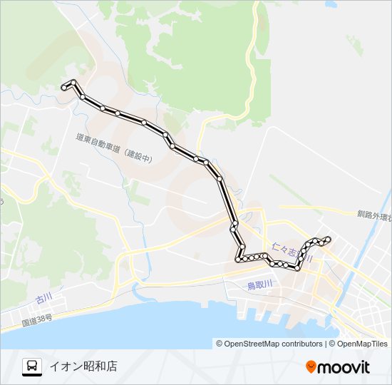 イオンリフレ線 バスの路線図