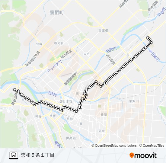 旭川 駅 から 人気 南 永山 駅 バス