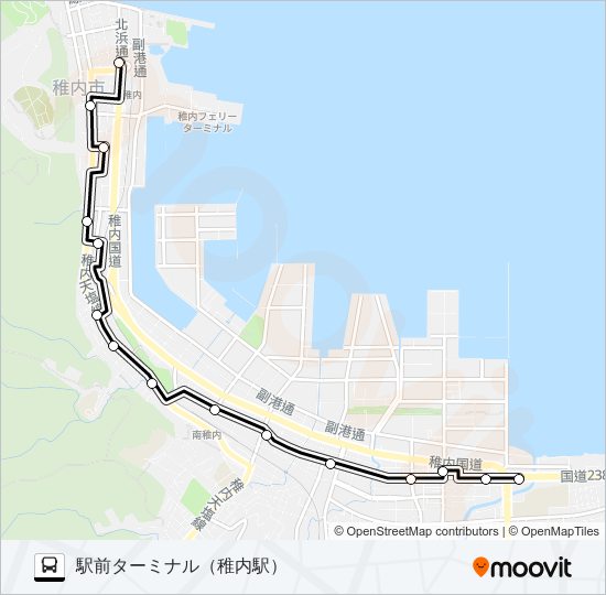 市内線 バスの路線図