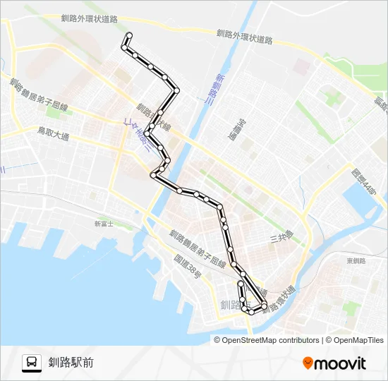 昭和線［昭和小学校経由］ バスの路線図