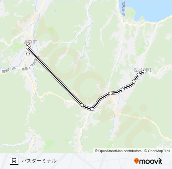 遠軽線 bus Line Map