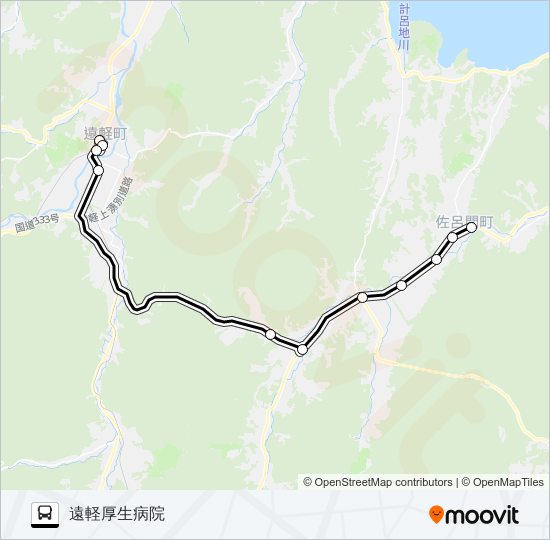 遠軽線 Bus Line Map