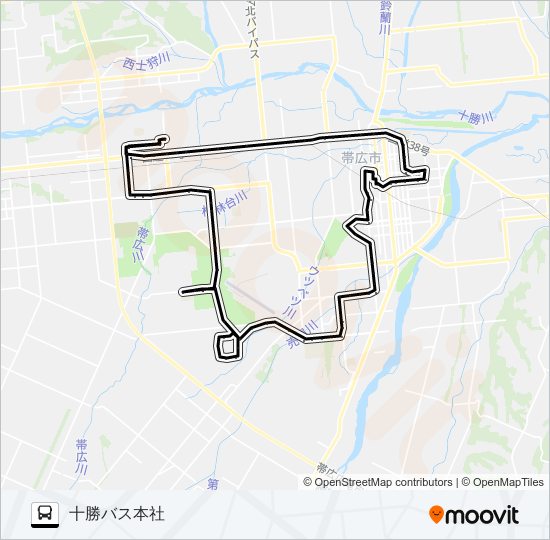 環状線南廻り バスの路線図