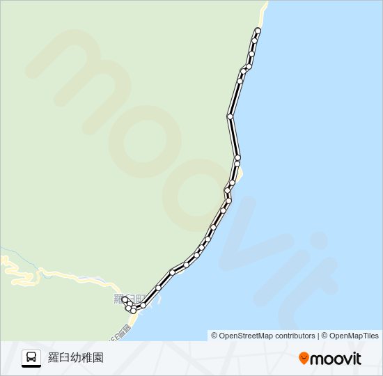 知円別線［岩見橋～羅臼幼稚園］ バスの路線図