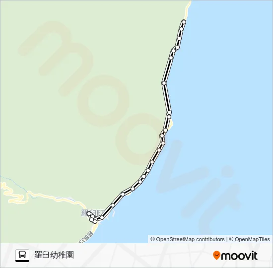 知円別線［岩見橋～羅臼幼稚園］ Bus Line Map