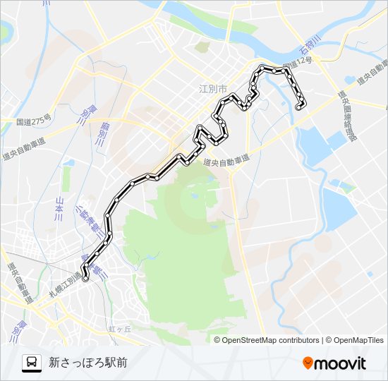 札幌線 バスの路線図