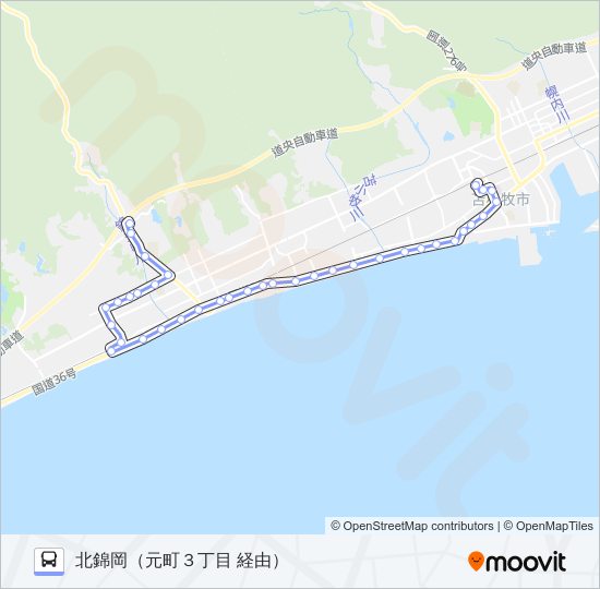 17 錦岡線 バスの路線図