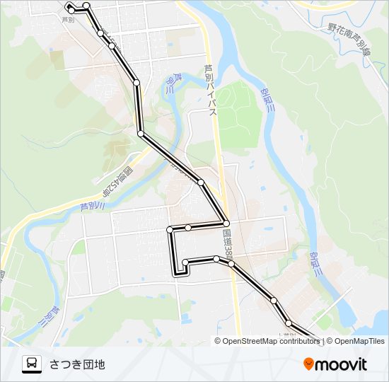 上芦別線 busの路線図