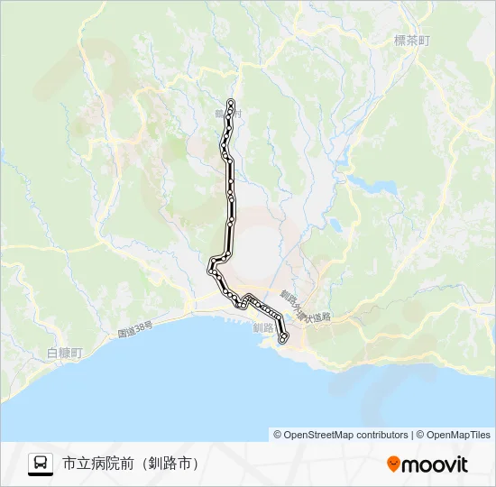 鶴居線［癌センター経由］ Bus Line Map