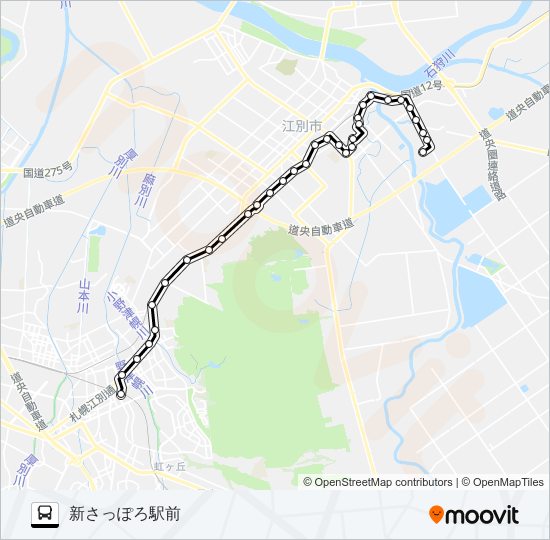 札幌線 バスの路線図