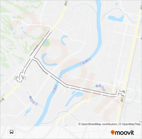 Urasume Station → Naie Station (Return Trip) Bus Line Map
