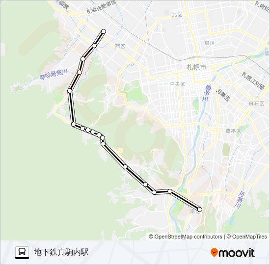 発寒南 バスの路線図