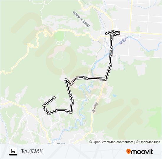 倶知安線 バスの路線図