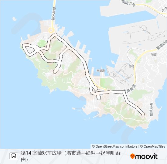 絵鞆循環線 バスの路線図