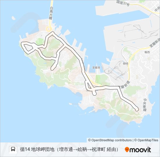 絵鞆循環線 バスの路線図
