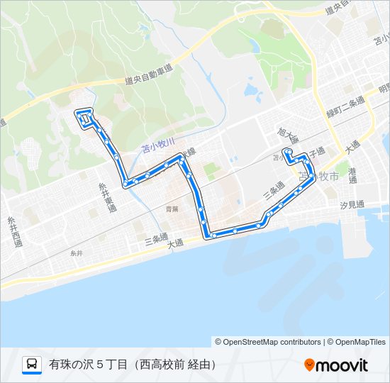 15 有珠の沢線 バスの路線図