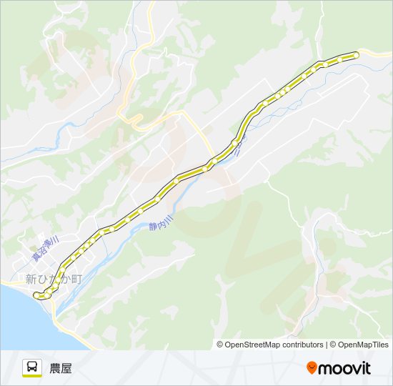 静内～農屋 バスの路線図