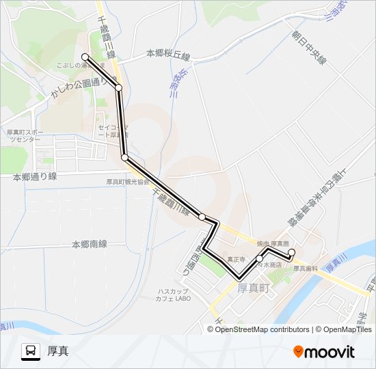 こぶしの湯線 バスの路線図