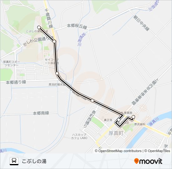 こぶしの湯線 バスの路線図