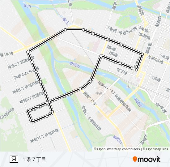 亀吉 バスの路線図