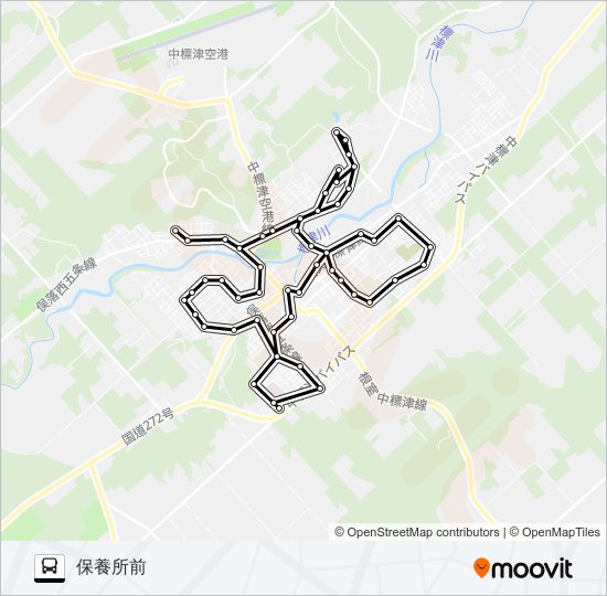 中標津循環線［西町→ＢＴ廻り］ Bus Line Map