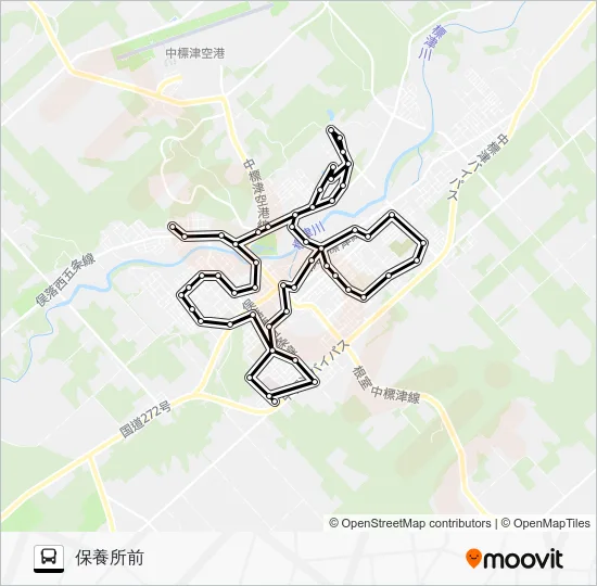 中標津循環線［西町→ＢＴ廻り］ Bus Line Map