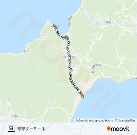 長万部線 バスの路線図