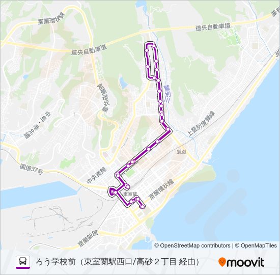 6 ろう学校線（高砂２丁目経由） バスの路線図