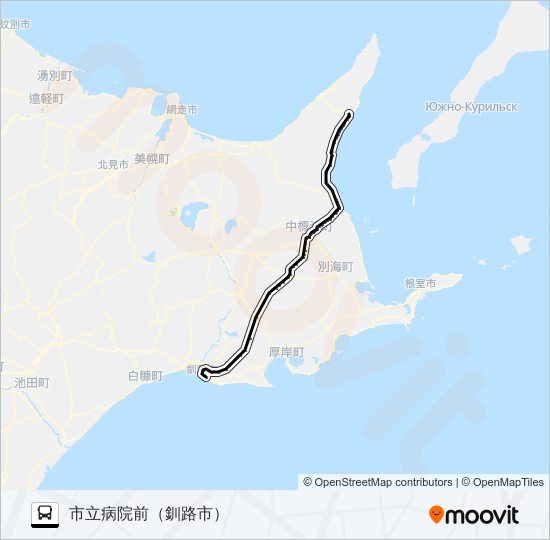 釧路羅臼線 バスの路線図