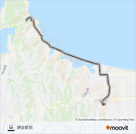 小清水線 バスの路線図