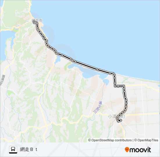 小清水線 バスの路線図