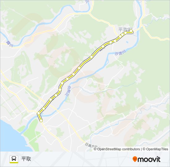 富川高校→平取→振内案内所→日高ターミナル bus Line Map