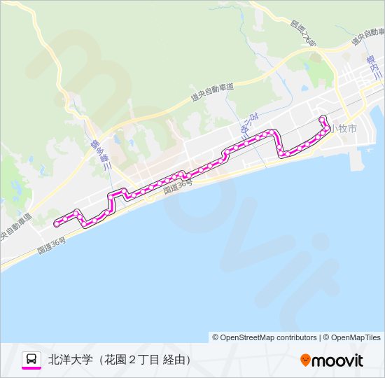 12 川沿ときわ線 バスの路線図