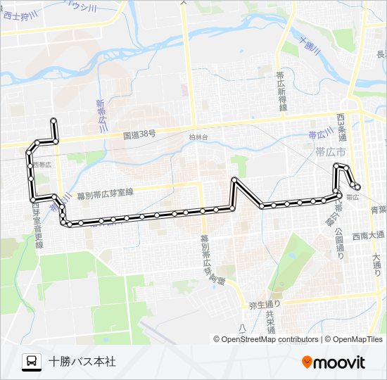 新緑通線 バスの路線図