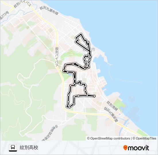 南循環バス バスの路線図
