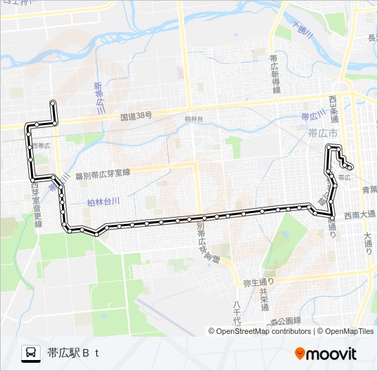 南商線 バスの路線図