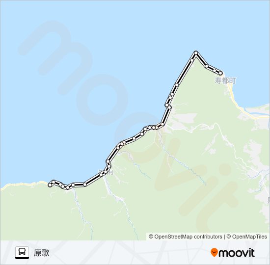 島牧線 バスの路線図